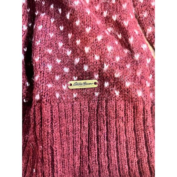 Eddie Bauer Vintage Wool Blend Cranberry Fair Isle Sweater Women’s sz small - Picture 3 of 7